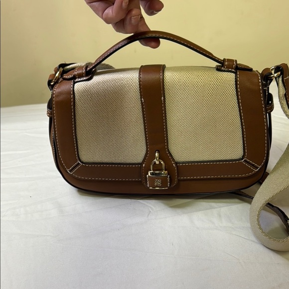 Nine West Brown and Cream Crossbody Bag with Adjustable Strap - Picture 9 of 13